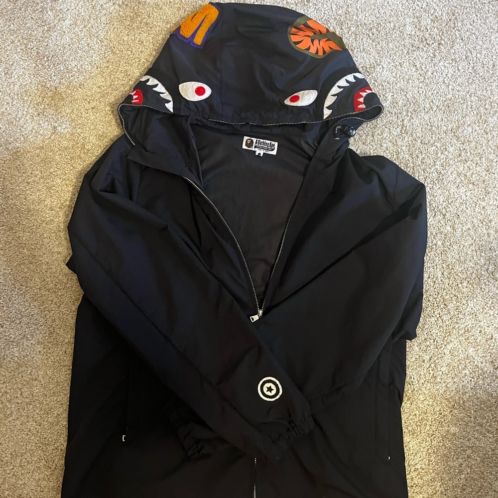 Black Shark Hoodie with Colorful Hood